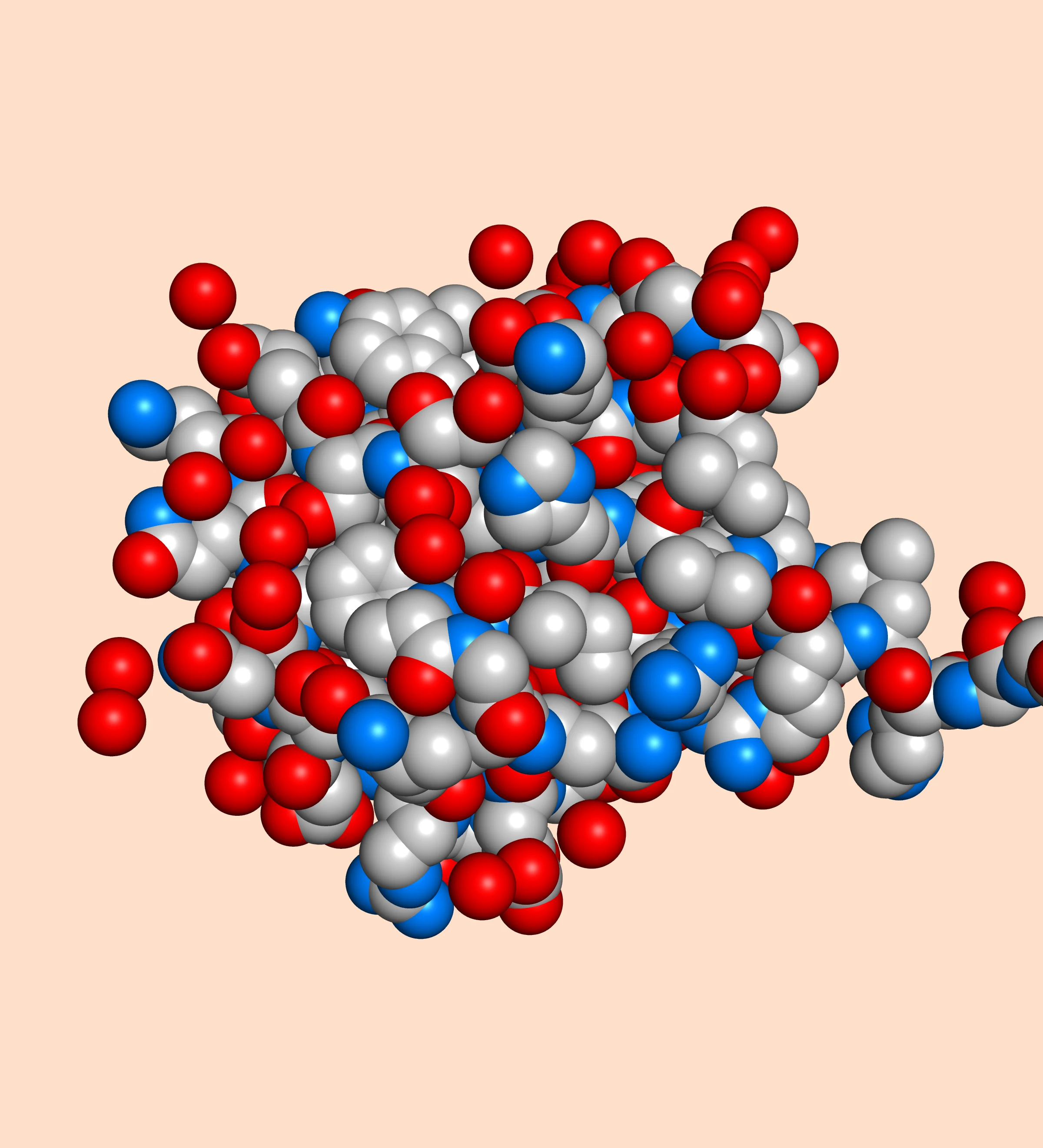 1UBQ spheres in PyMOL's flat OpenGL viewport