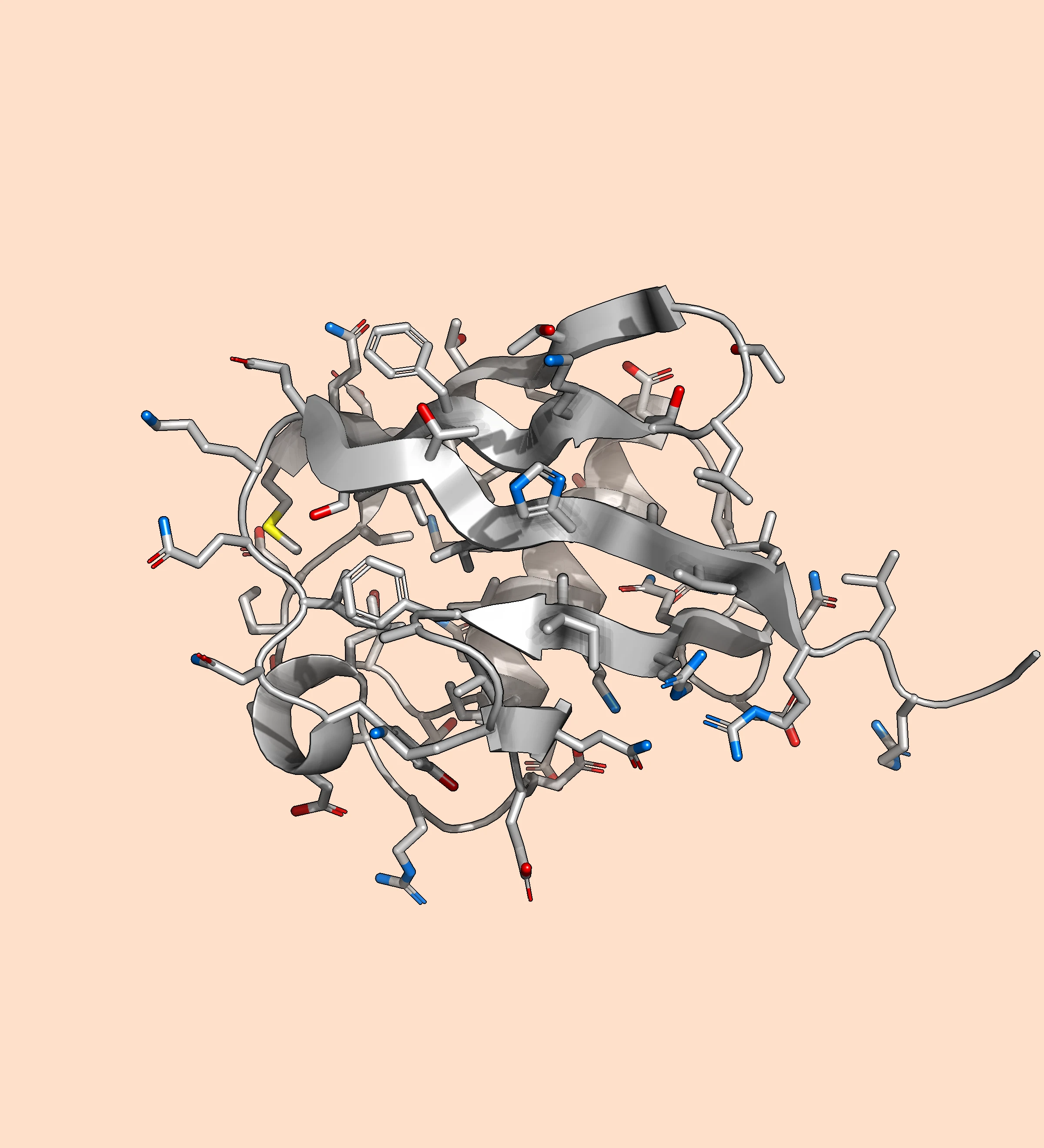 Cartoon with stick side chains in Raymol — shadows and ambient occlusion